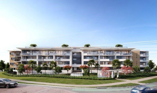 Front view of Oaktree Retirement Village in Pelican Waters Sunshine Coast